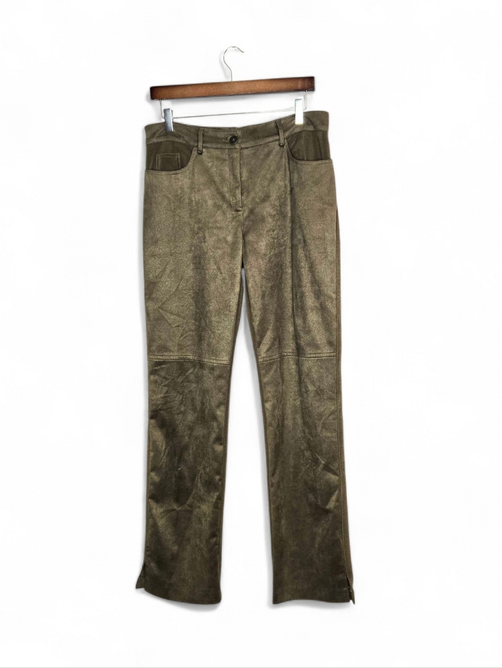 Joseph Ribkoff Green Ultra Suede Pants , Size 10